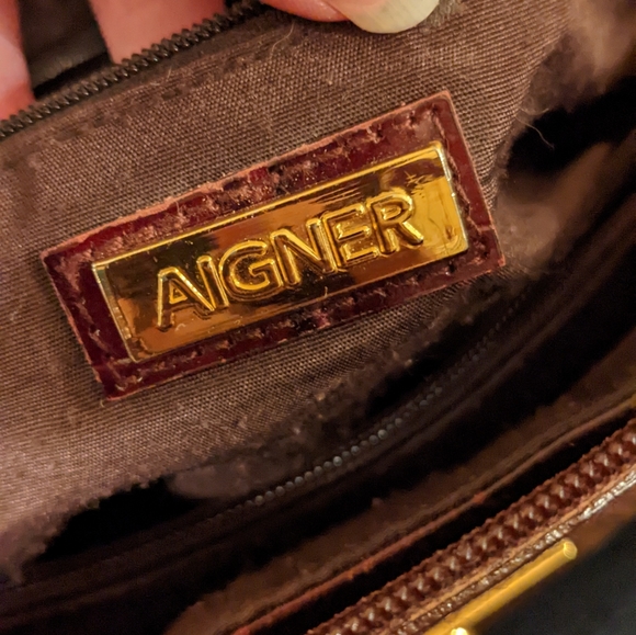 Red/Maroon Aigner Purse - Picture 5 of 7